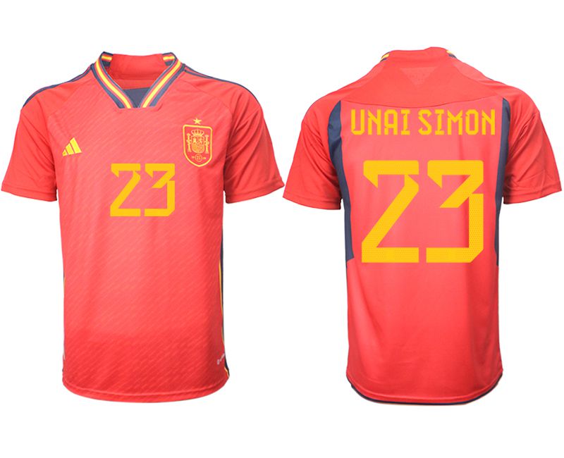 Cheap Men 2022 World Cup National Team Spain home aaa version red 23 Soccer Jerseys
